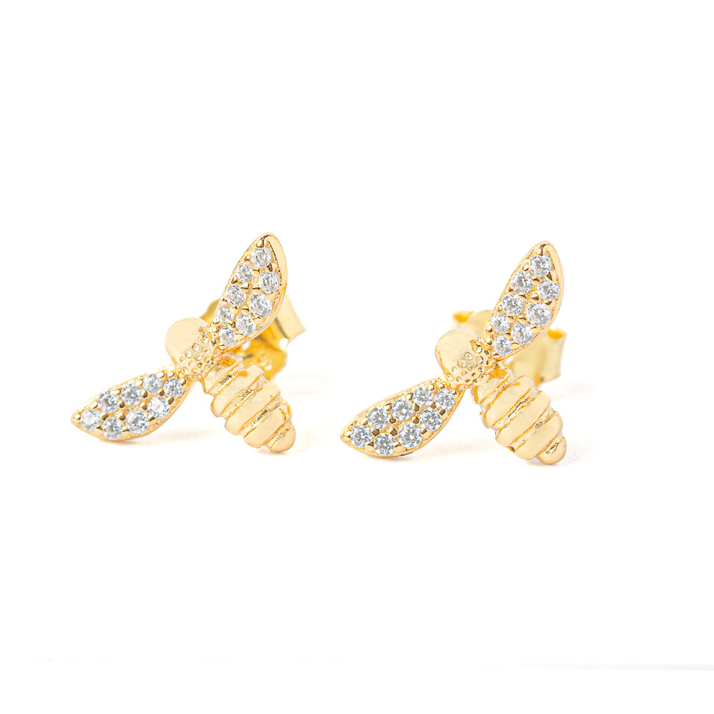 Dragon-fly gold earring