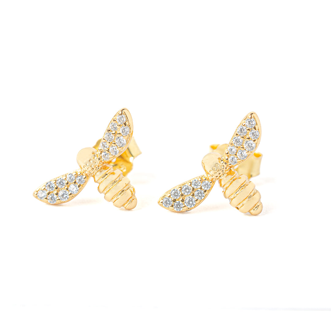 Dragon-fly gold earring