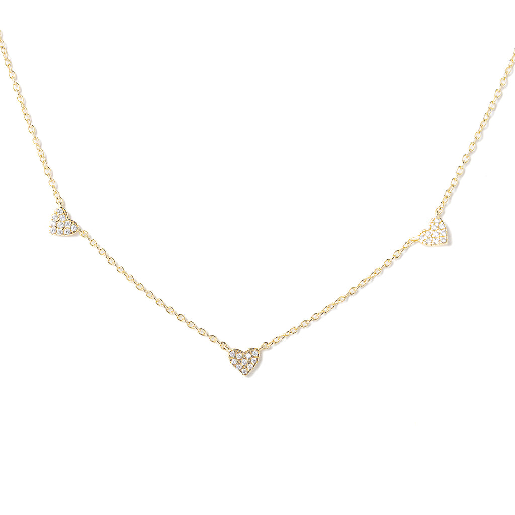 Gold hearts necklace