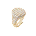 Big zircon gold ring