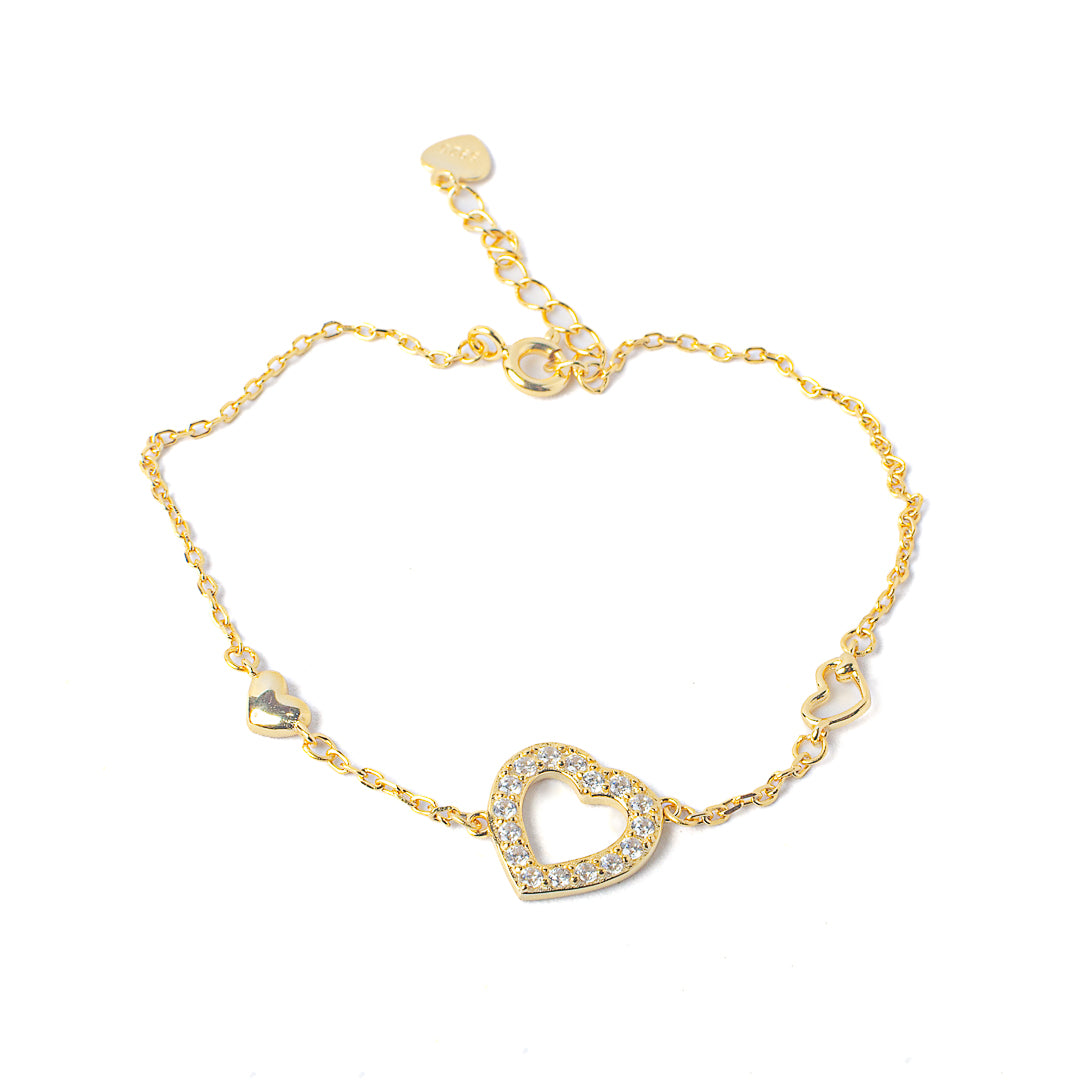 Heart gold bracelet
