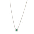 Emerald silver necklace